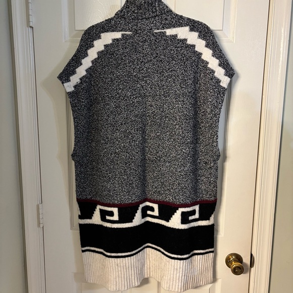 LOFT Aztec Southwestern Sleeveless Turtleneck Women’s Sweater, Size L - Picture 8 of 11